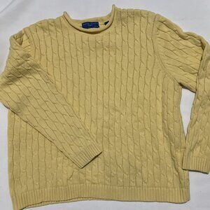 Karen Scott Sport yellow cable Knit sweater